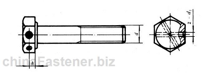 六角头头部带孔螺栓A和B级|GB32.1-88[标准 技术参数]