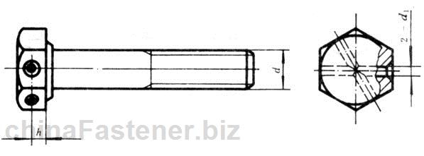 六角头头部带孔螺栓细牙A和B级|GB32.3-88[标准 技术参数]