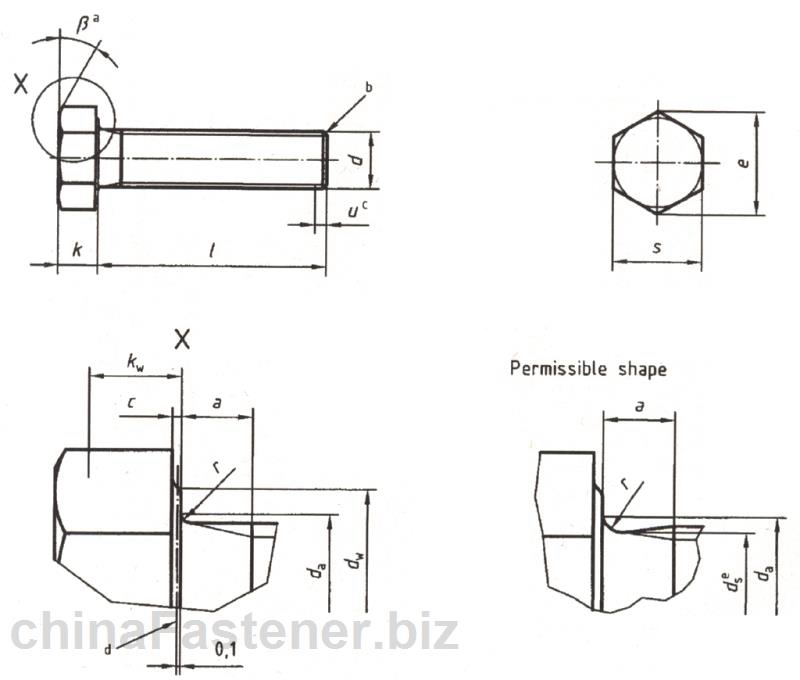 六角头螺栓—细牙—全螺纹—产品等级A和B级（ISO8676:1999）|DINENISO8676[标准 技术参数]