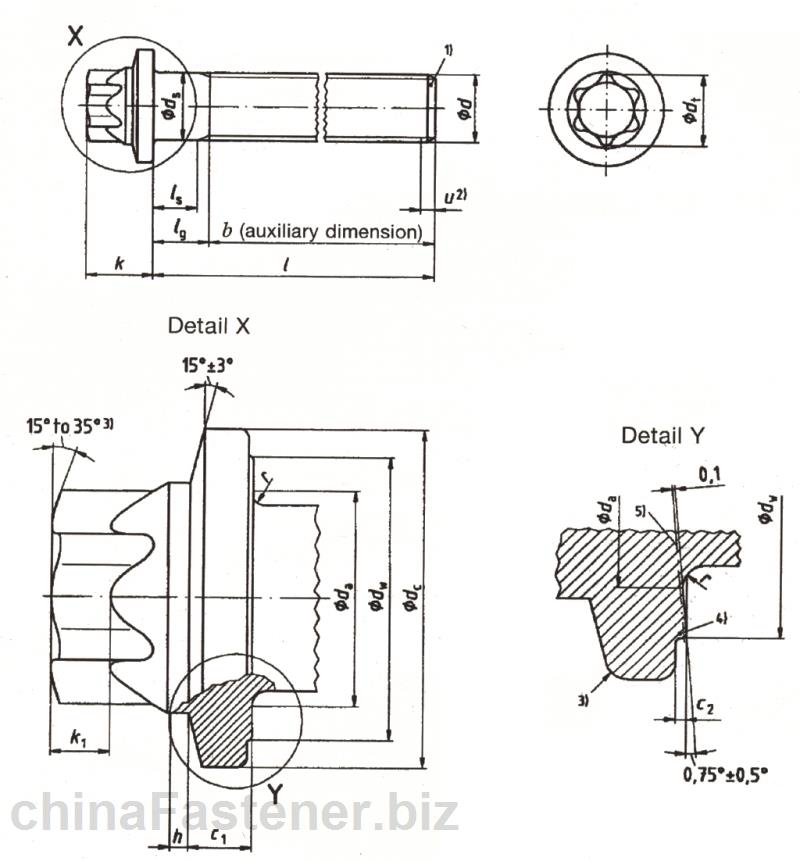 六角花形小法兰面钢制螺栓|DIN34800[标准 技术参数]