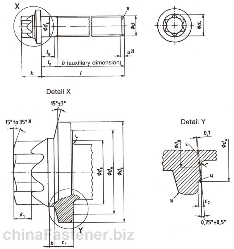 六角花形大法兰面钢制螺栓 | DIN 34801