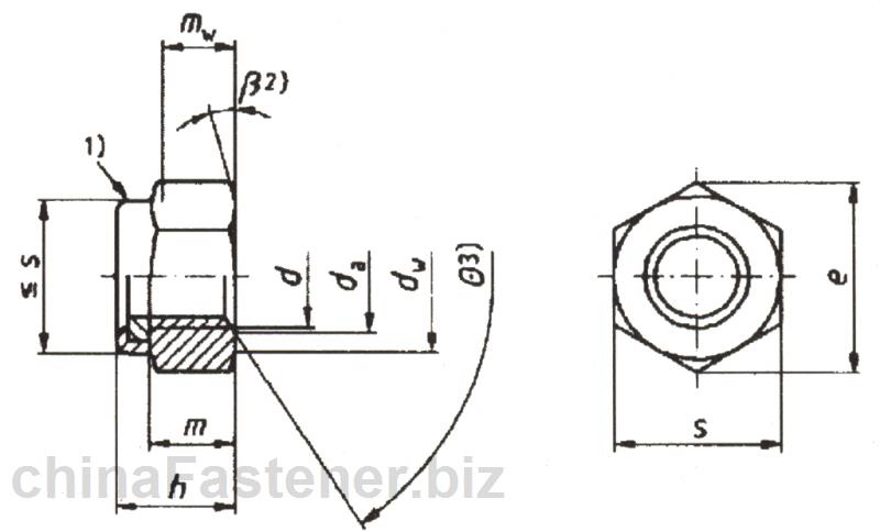 1型非金属嵌件六角锁紧螺母—性能等级5、8和10级（ISO7040:1997）|DINENISO7040[标准 技术参数]