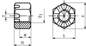 无锡螺丝厂提供-A4-DIN935六角开槽螺母