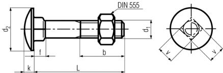 A2-DIN603不锈钢马车螺栓