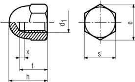 无锡螺丝厂提供-A2-DIN1587不锈钢盖型螺母