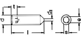 12.9级DIN914内六角尖端（紧定）机米螺丝-发黑