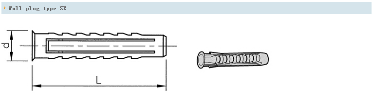 膨胀螺栓 Wall plug type SX