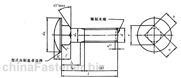 大半圆头方颈螺栓 C级|GB 14-1998