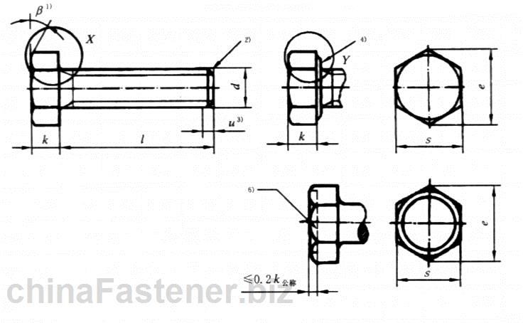 六角头螺栓 全螺纹 C级|GB /T 5781-2000