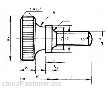 滚花高头螺钉|GB 834-88