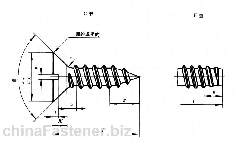 开槽沉头自攻螺钉|GB 5283-85