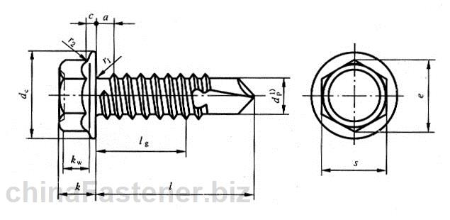 六角法兰面自钻自攻螺钉|GB /T 15856.4-2002