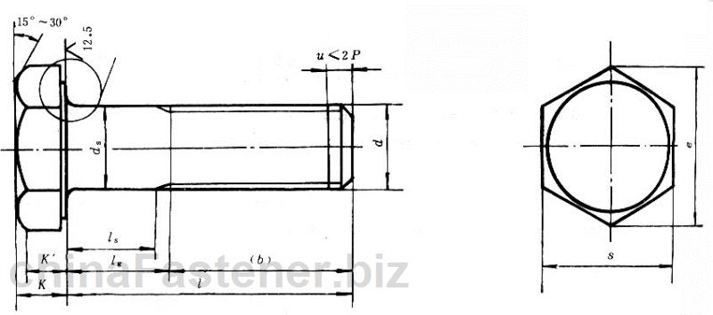 钢结构用高强度大六角头螺栓|GB /T 1228-91