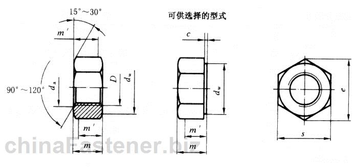 栓接结构用1型大六角螺母浸热 镀锌(加大攻丝尺寸) A和B级 5.6和8级|GB /T 18230.6-2000