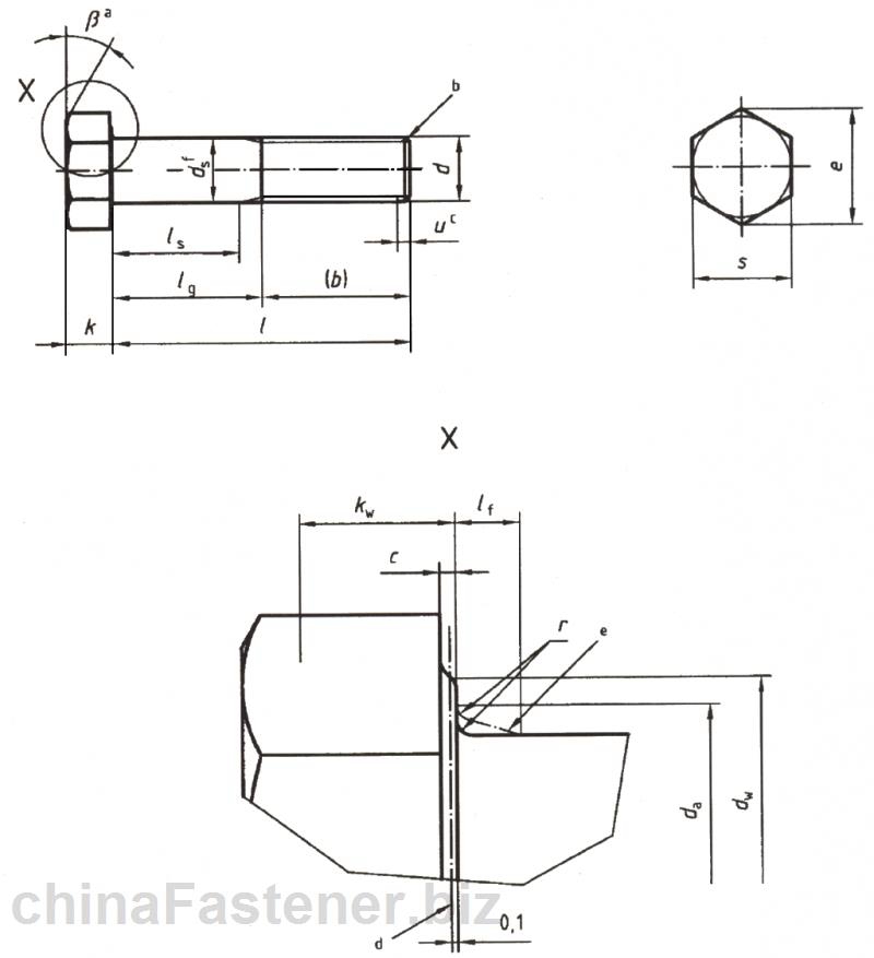 六角头螺栓—细牙—产品等级A和B级（ISO 8765:1999） | DIN EN ISO 8765
