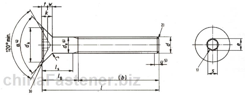内六角沉头螺钉（ISO 10642:1997） | DIN EN ISO 10642