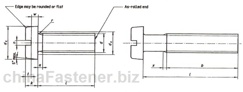开槽圆柱头螺钉—产品等级A级（ISO 1207:1992） | DIN EN ISO 1207