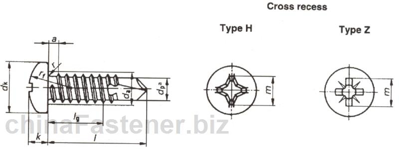 十字槽盘头自钻自攻螺钉（ISO 15481:1999） | DIN EN ISO 15481