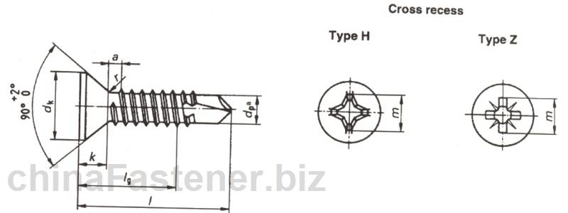 十字槽沉头自钻自攻螺钉（ISO 15482:1999 | DIN EN ISO 15482
