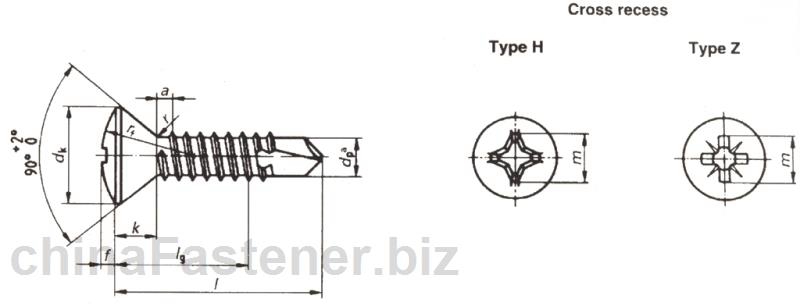 十字槽半沉头自钻自攻螺钉（ISO 15483:1999） | DIN EN ISO 15483