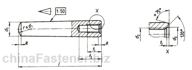 <a href=//www.posttic.com/dlcp/neiluowenyuanzhuixiao/ target=_blank class=infotextkey>内螺纹圆锥销</a>—不淬硬（ISO 8736:1986） | DIN EN 28736
