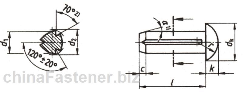 圆头槽销（ISO8746:1997）|DINENISO8746[标准 技术参数]