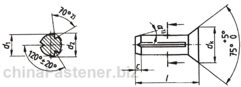 沉头槽销（ISO 8747:1997） | DIN EN ISO 8747