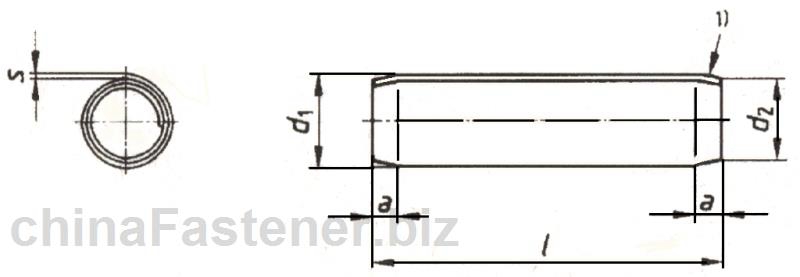 弹性圆柱销—卷制—轻型（ISO8751:1997）|DINENISO8751[标准 技术参数]