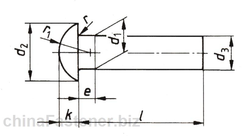 半圆头铆钉—公称直径1~8mm|DIN660[标准 技术参数]