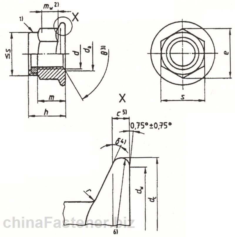 非金属嵌件六角法兰面锁紧螺母（ISO 7043:1997，修订版） | DIN EN 1663