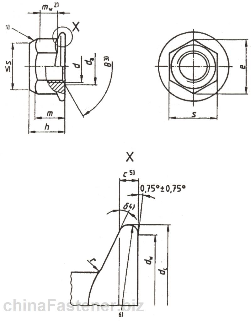 全金属六角法兰面锁紧螺母－细牙（ISO12126:1997，修订版） | DIN EN 1667