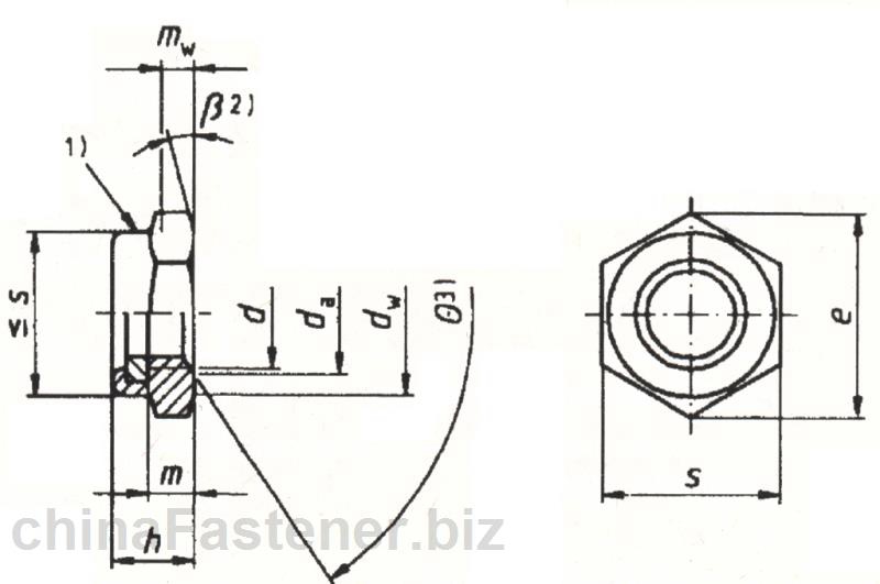 非金属嵌件六角锁紧薄螺母（ISO 10511:1997） | DIN EN ISO 10511