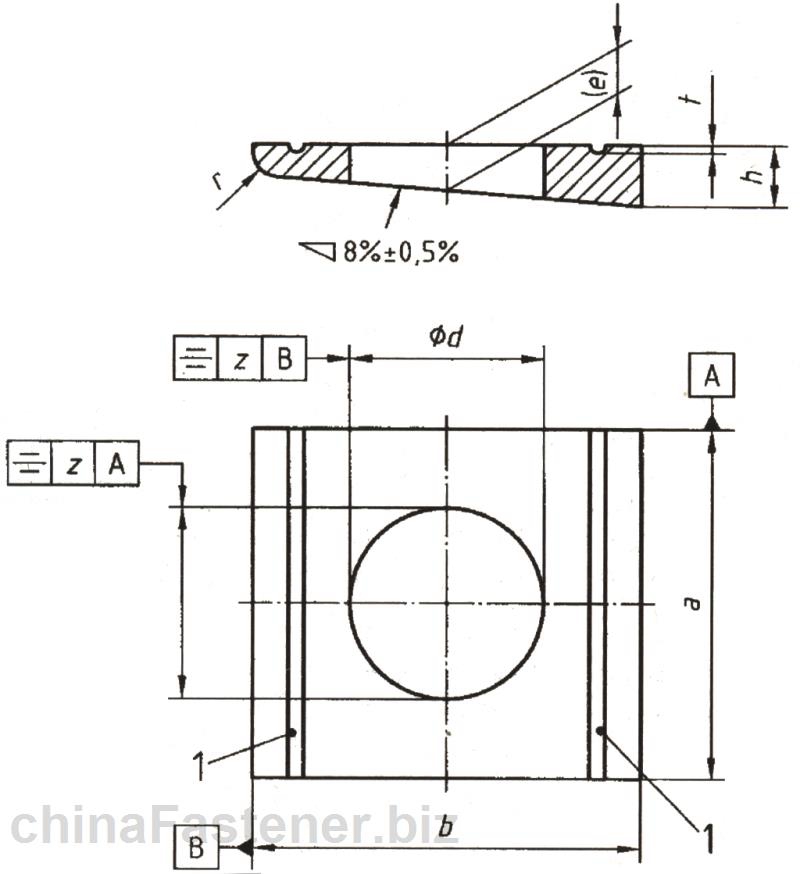 槽钢用<a href=//www.posttic.com/dlcp/fangxiedianquan/ target=_blank class=infotextkey>方斜垫圈</a> | DIN 434