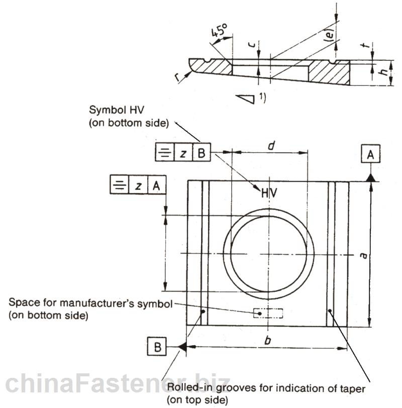钢结构高强度螺栓连接—槽钢用<a href=//www.posttic.com/dlcp/fangxiedianquan/ target=_blank class=infotextkey>方斜垫圈</a> | DIN 6918