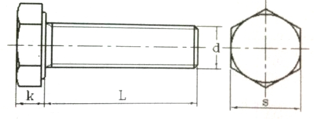 8.8级 GB5786细牙外六角螺栓-全牙发黑
