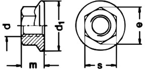 上海4级 DIN6923六角法兰面螺母带齿-蓝白锌