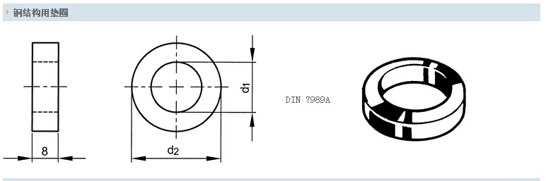 钢结构用垫圈 DIN7989A
