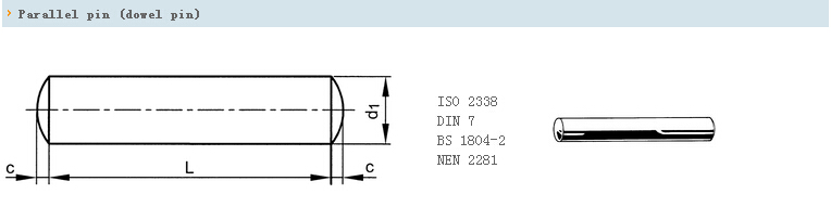 圆柱销（定位销） Parallel pin (dowel pin)